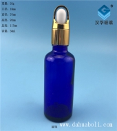 50ml花籃蓋藍色膠頭滴管玻璃瓶