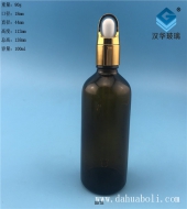 100ml花籃蓋茶色精油玻璃瓶