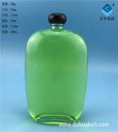 500ml長方形扁透明玻璃酒瓶