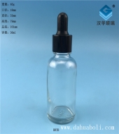 批發30ml膠頭滴管透明玻璃精油瓶